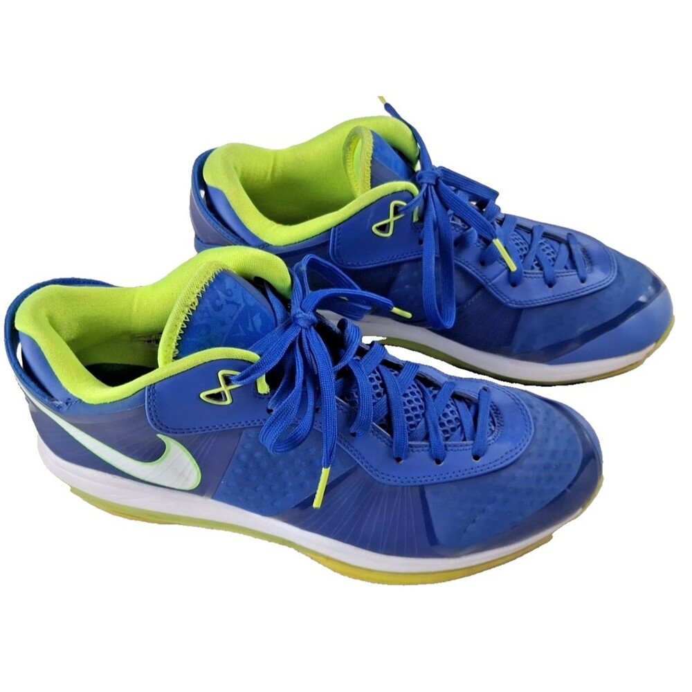 ๐ Nike LeBron 8 V2 Low Men's 12.5 Blue Green Basketball Shoes Sneakers - Picture 3 of 16
